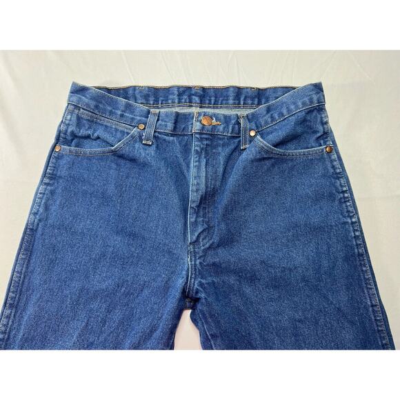 Wrangler 13MWZ Men's Regular Fit Straight Leg Western Blue Jeans - Size 34x30.5 - Picture 3 of 6